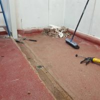 red grey flooring