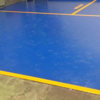 blue flooring